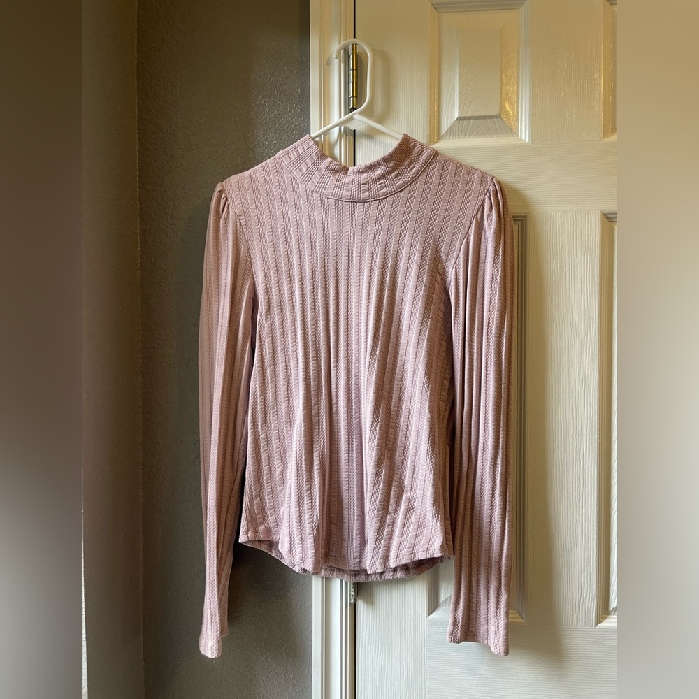 Free People Mauve/pink Ribbed Blouse